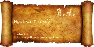 Nyalka Anikó névjegykártya
